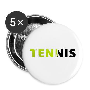 Tennis-idée cadeau original - Lot de 5 grands badges (56 mm) - blanc - Devant
