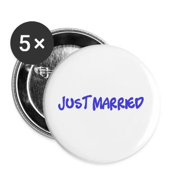 COUPLE. JUST MARRIED. EVJF. SAINT VALENTIN. MARIES - Lot de 5 grands badges (56 mm) - blanc - Devant