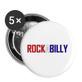 Vibrant Rock Billy Retro Design - Buttons large 2.2''/56 mm (5-pack) - white - Front