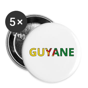 Flag of French Guiana - Buttons large 2.2''/56 mm (5-pack) - white - Front