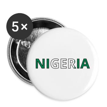 Drapeau Nigeria - Lot de 5 grands badges (56 mm) - blanc - Devant