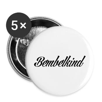 Bembelkind #FrankfurtOriginal - Buttons groß 56 mm (5er Pack) - Weiß - Vorne
