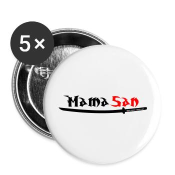 Mama San - Buttons groß 56 mm (5er Pack) - Weiß - Vorne