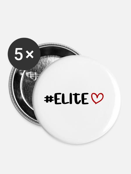 Elite Herz - Buttons groß 56 mm (5er Pack) - Weiß