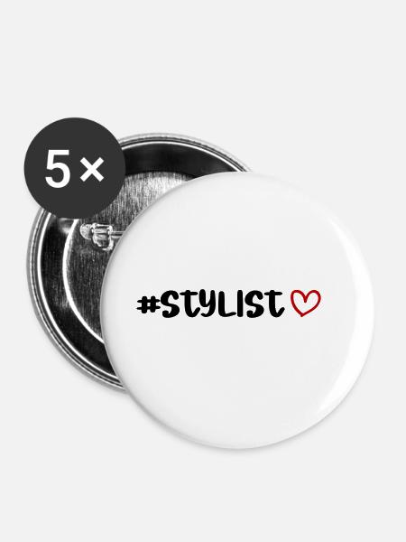 Stylist Herz - Buttons groß 56 mm (5er Pack) - Weiß