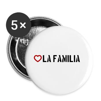 La Familia Herz - Buttons groß 56 mm (5er Pack) - Weiß - Vorne