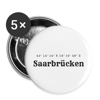 Les coordonnées de Sarrebruck - Lot de 5 grands badges (56 mm) - blanc - Devant