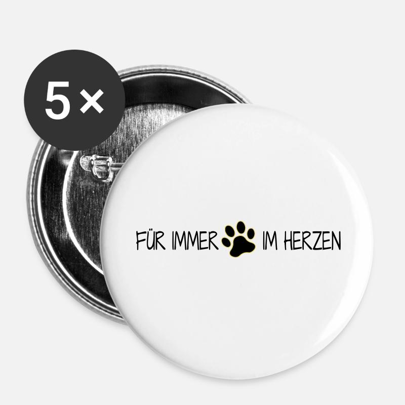 Forever in the heart - Buttons large 2.2''/56 mm (5-pack) - white