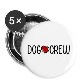 Équipage de chiens - Lot de 5 grands badges (56 mm) - blanc - Devant