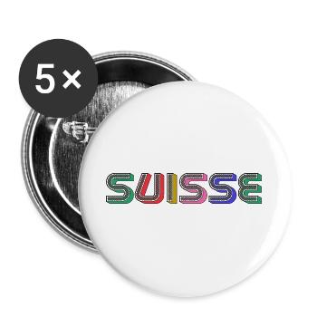 SWITZERLAND. HUMOR. COUNTRY - Buttons large 2.2''/56 mm (5-pack) - white - Front