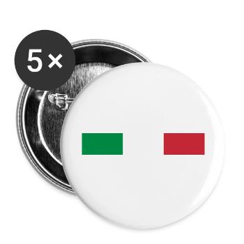 Italien Fahne - Buttons groß 56 mm (5er Pack) - Weiß - Vorne
