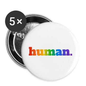 Human Rainbow - Buttons large 2.2''/56 mm (5-pack) - white - Front