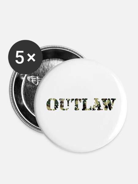 Outlaw - Buttons groß 56 mm (5er Pack) - Weiß