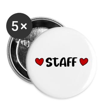Staff Heart - Buttons large 2.2''/56 mm (5-pack) - white - Front
