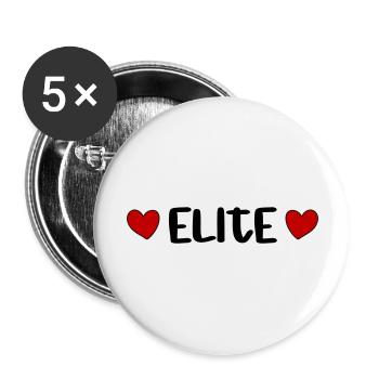 Elite Heart - Buttons large 2.2''/56 mm (5-pack) - white - Front