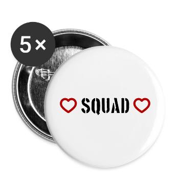 Squad Heart - Buttons large 2.2''/56 mm (5-pack) - white - Front