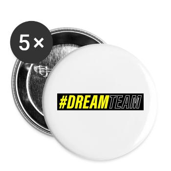 dream team - Buttons groß 56 mm (5er Pack) - Weiß - Vorne