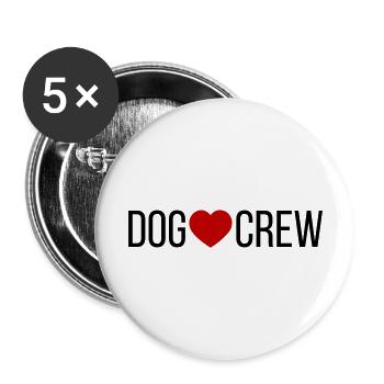 Dog Crew Heart - Buttons large 2.2''/56 mm (5-pack) - white - Front