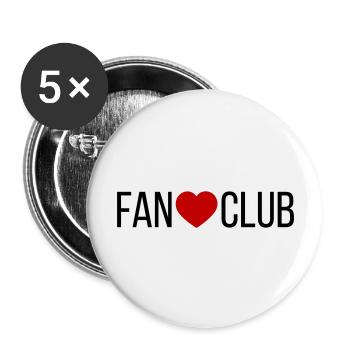 Cœur du Fan Club - Lot de 5 grands badges (56 mm) - blanc - Devant