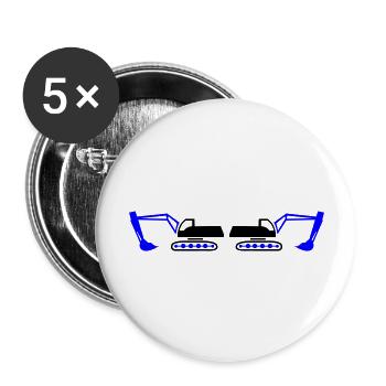 bagger 2 - Buttons groß 56 mm (5er Pack) - Weiß - Vorne