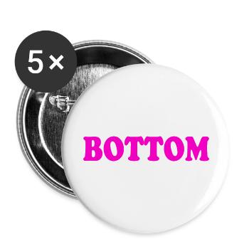 Bottom - Lot de 5 grands badges (56 mm) - blanc - Devant