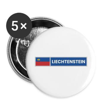 Liechtenstein National Flag - Buttons large 2.2''/56 mm (5-pack) - white - Front