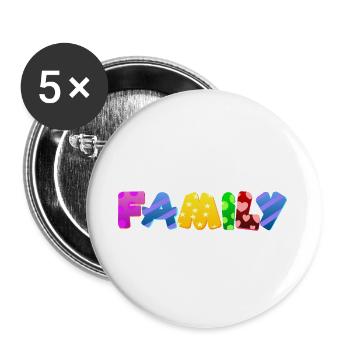 Baby Eltern Kind Geschenk Sprüche Geburt Mama Papa - Buttons groß 56 mm (5er Pack) - Weiß - Vorne