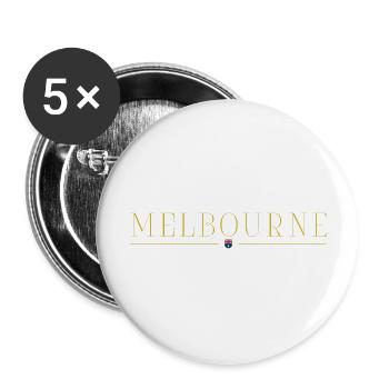 Melbourne, Australie Fan Outfit T Shirt Design - Lot de 5 grands badges (56 mm) - blanc - Devant
