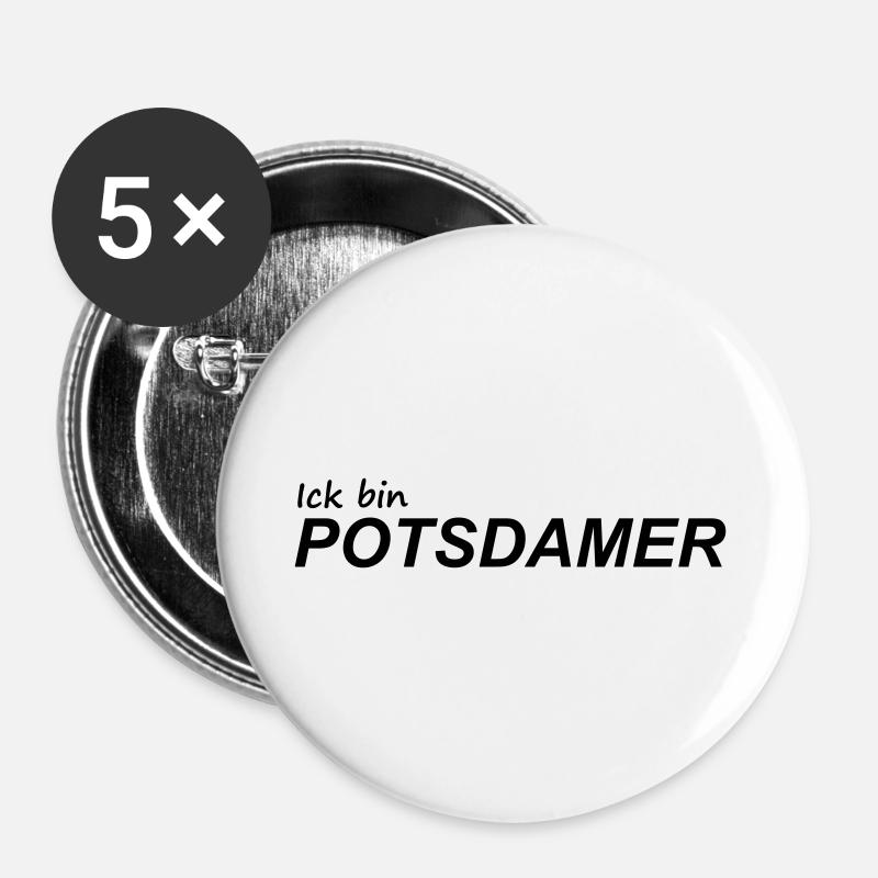 ICK BIN POTSDAMER - Buttons groß 56 mm (5er Pack) - Weiß