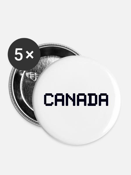 CANADA - Buttons groß 56 mm (5er Pack) - Weiß