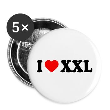 I love xxx - Buttons groß 56 mm (5er Pack) - Weiß - Vorne
