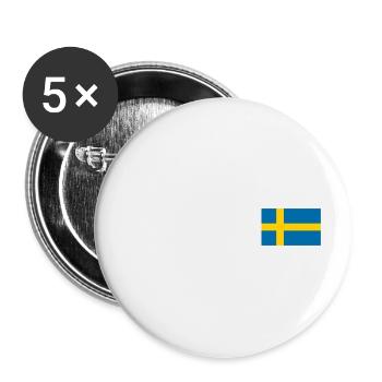 Schweden - Buttons groß 56 mm (5er Pack) - Weiß - Vorne