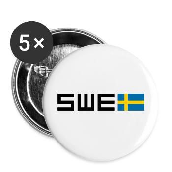Schweden - Buttons groß 56 mm (5er Pack) - Weiß - Vorne