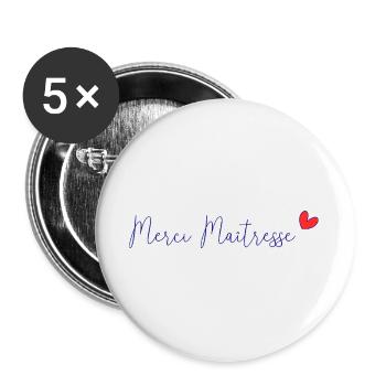 MISTRESS. HEART. MASTER. THANK YOU. THANK YOU MISTRESS. - Buttons large 2.2''/56 mm (5-pack) - white - Front