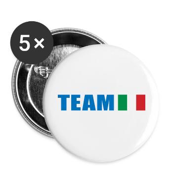 Support-Team Italien - Buttons groß 56 mm (5er Pack) - Weiß - Vorne