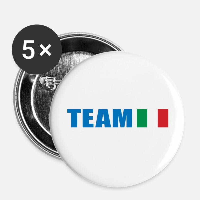 Support Team Italy - Buttons large 2.2''/56 mm (5-pack) - white