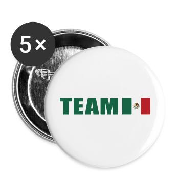 Support-Team Mexiko - Buttons groß 56 mm (5er Pack) - Weiß - Vorne