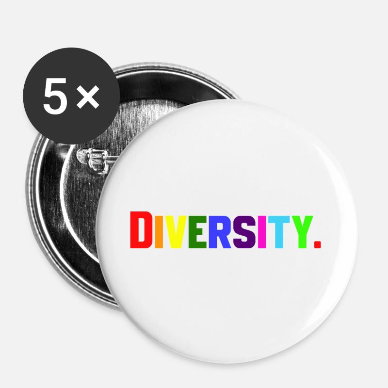 Diversity - Buttons large 2.2''/56 mm (5-pack) - white