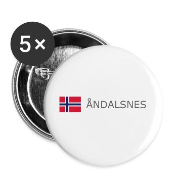 Norway Flag - Andalsnes - Norge - Norwegen - Buttons large 2.2''/56 mm (5-pack) - white - Front
