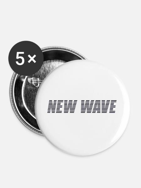 New Wave - Buttons groß 56 mm (5er Pack) - Weiß