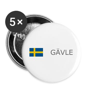 Drapeau de la Suède - Gävle - Sverige - Schweden - Lot de 5 grands badges (56 mm) - blanc - Devant
