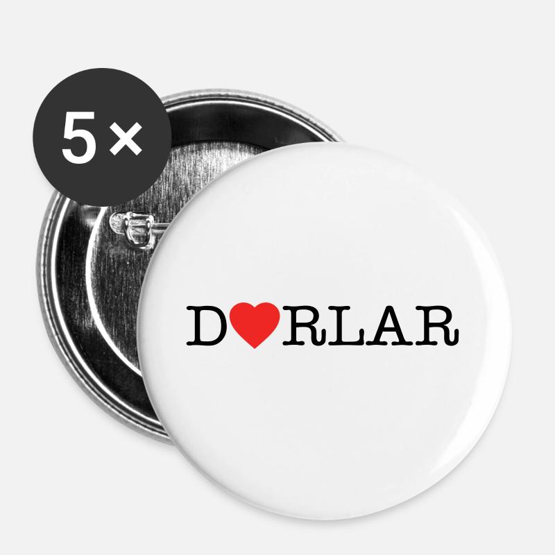 Dorlar - Buttons groß 56 mm (5er Pack) - Weiß