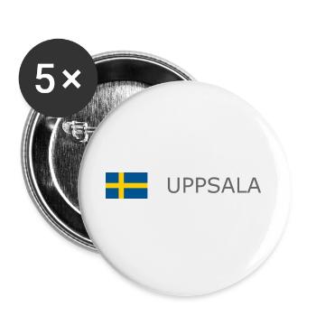 Sweden Flag - Uppsala - Sverige - Schweden - Buttons large 2.2''/56 mm (5-pack) - white - Front