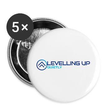 Mise à niveau silencieuse Design - Lot de 5 grands badges (56 mm) - blanc - Devant