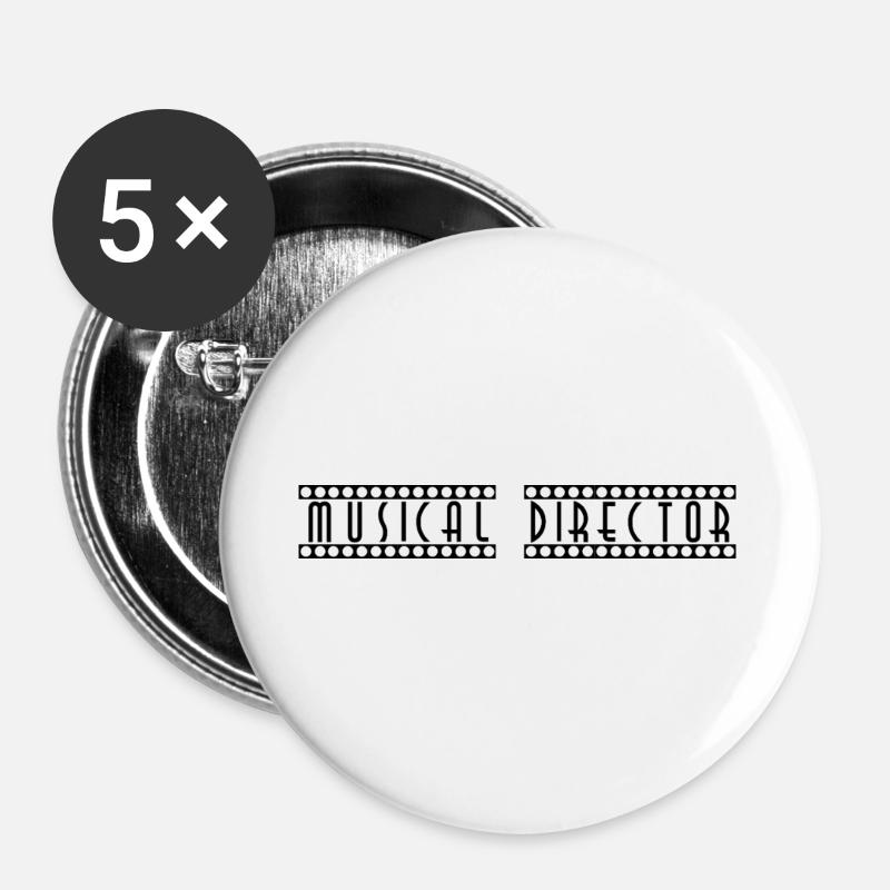 Musical_Director - Buttons large 2.2''/56 mm (5-pack) - white
