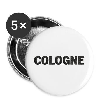 Cologne – Gotische Architektur im Schriftbild - Buttons groß 56 mm (5er Pack) - Weiß - Vorne