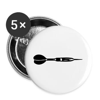 Icône de fléchettes - Lot de 5 grands badges (56 mm) - blanc - Devant