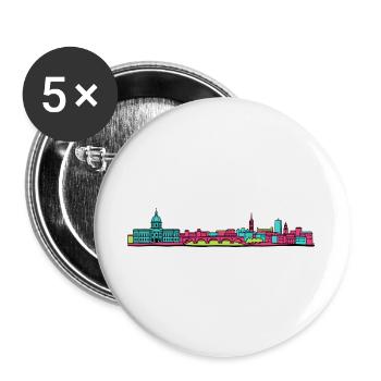 Toulouse City Skyline Basilique Line Art - Buttons large 2.2''/56 mm (5-pack) - white - Front
