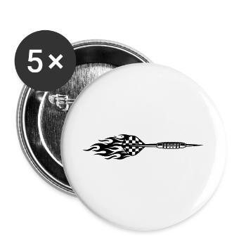 Symbole de fléchette Feu - Lot de 5 grands badges (56 mm) - blanc - Devant