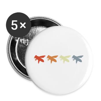 Look vintage abeille - Lot de 5 grands badges (56 mm) - blanc - Devant